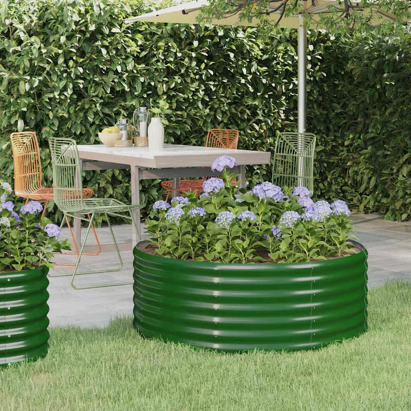 Jardinera Arriate Acero Galvanizado Verde 100x100x36 Cm