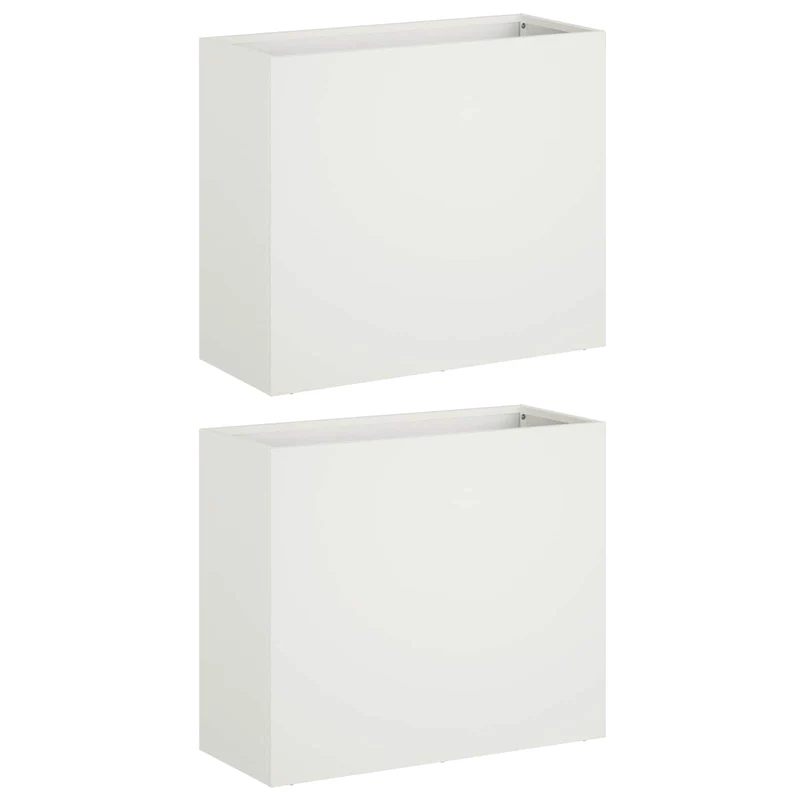 Macetero De Jardín 2 Uds. Blanco 50 X 20 X 40 Cm