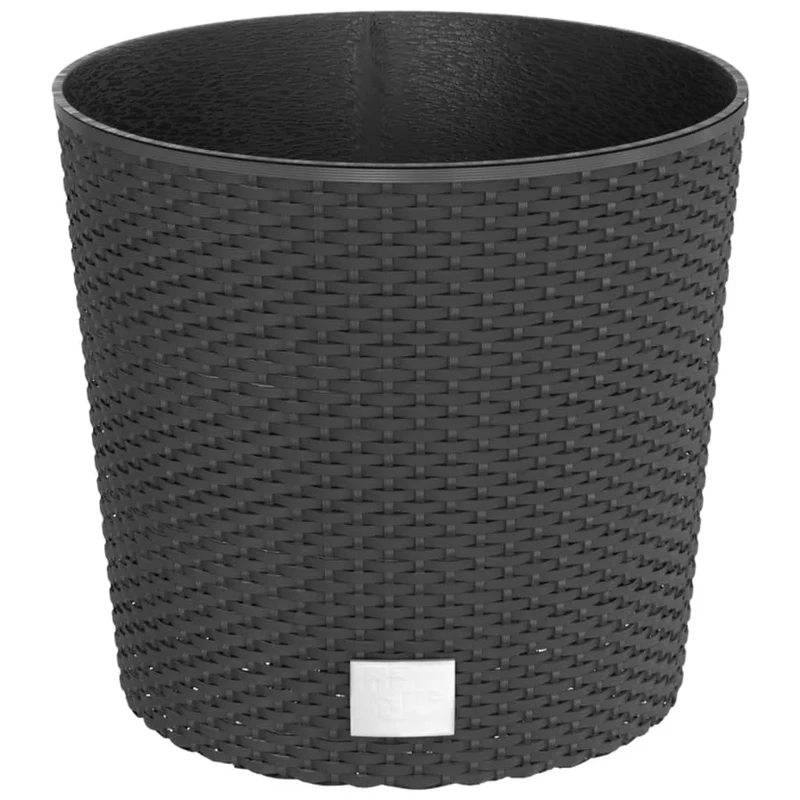 Macetero Interior Extraíble Pp Ratán Gris Antracita 15/15,3 L