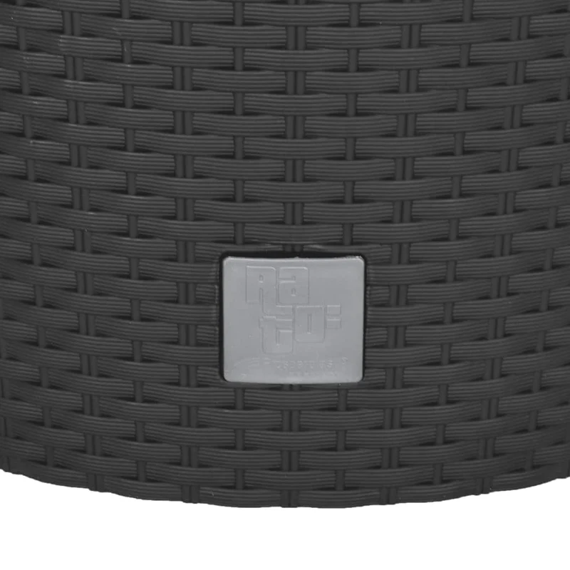 Macetero Interior Extraíble Pp Ratán Gris Antracita 15/15,3 L