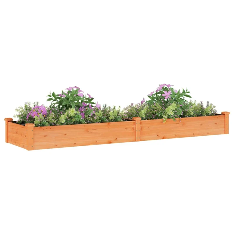 Jardinera Arriate Con Forro Madera Abeto Marrón 240x60x25 Cm