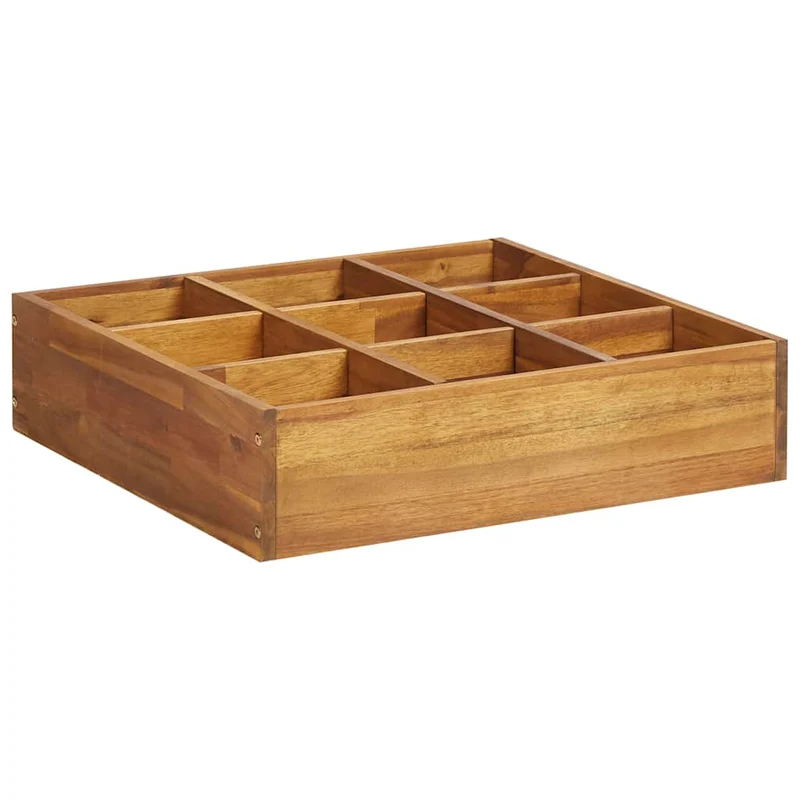 Arriate De Especias Madera Maciza De Acacia 60x60x15 Cm