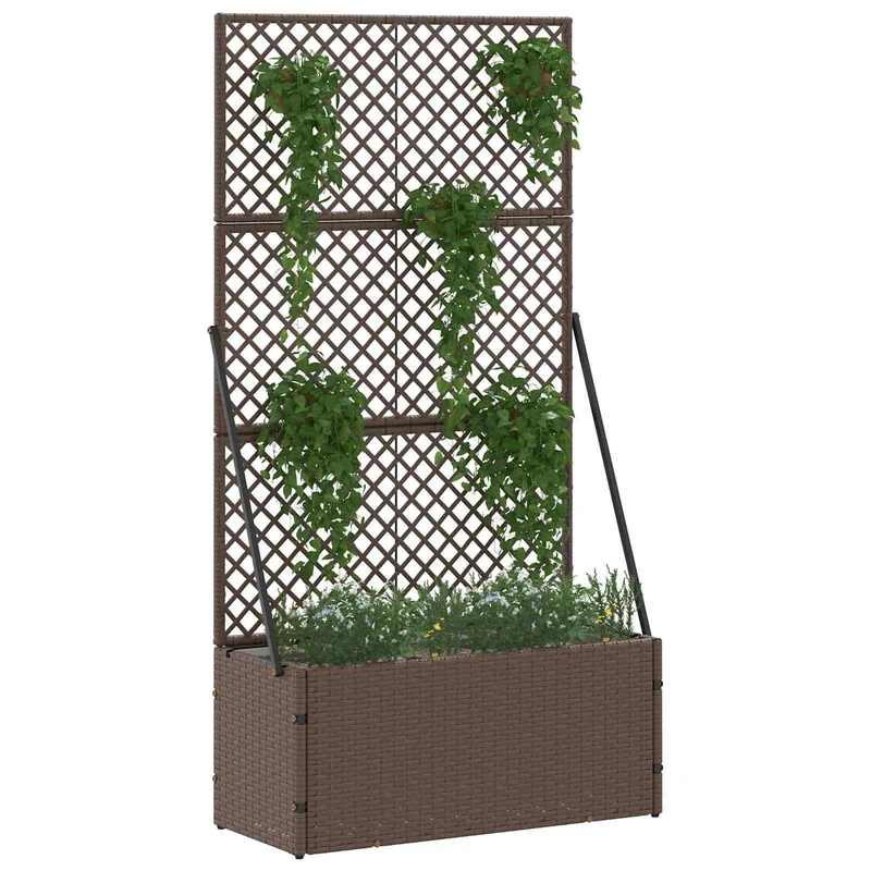 Jardín Enrejado Macetero Marrón 70 X 30 X 135 Cm Metal