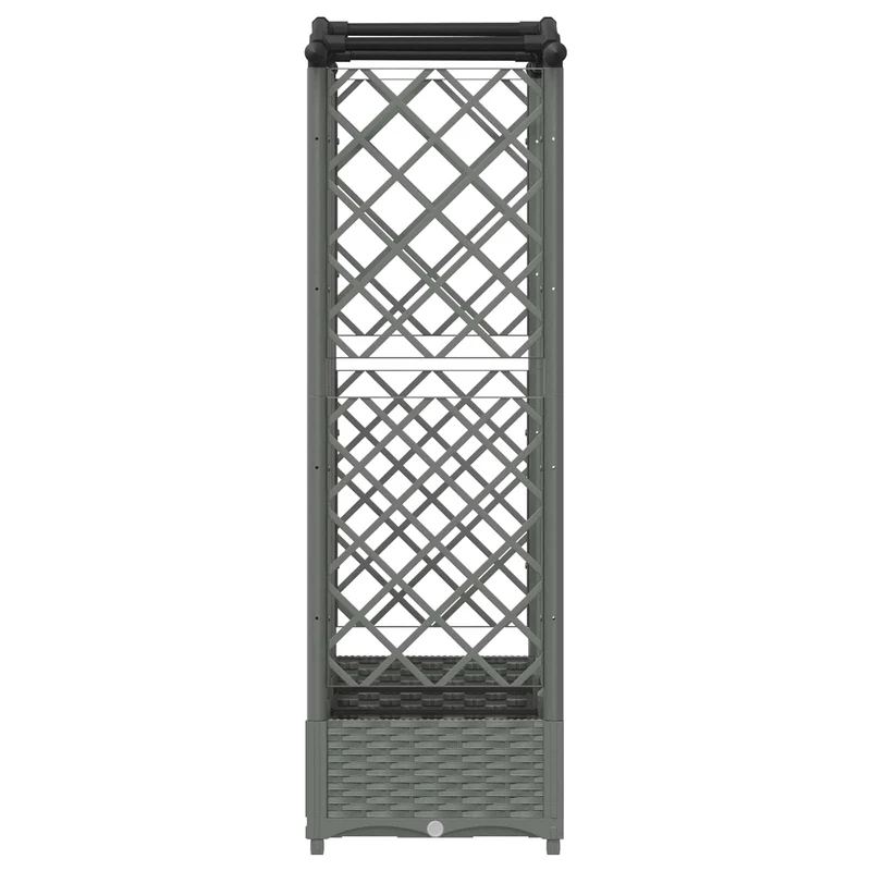 Cama Elevada Con Trellis Y Techo Gris Claro 163 X 40 X 123 Cm