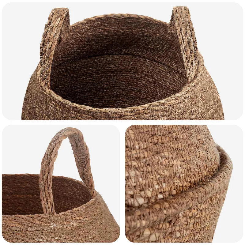 Maceta Con Asas 2 Uds. Natural Ø 32 X 32 Cm 100% Hierba Marina