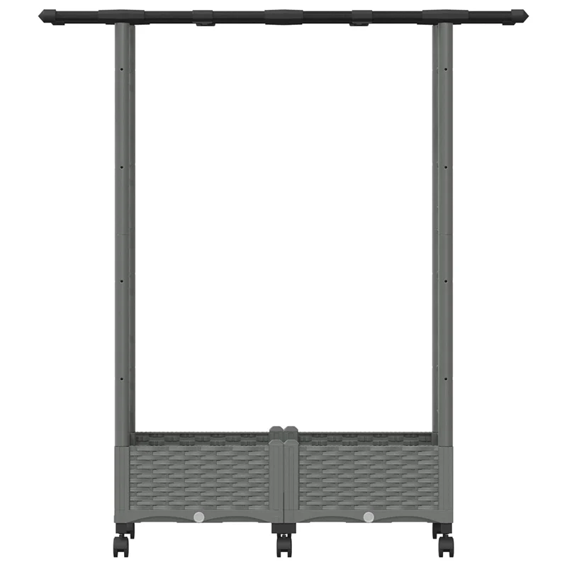 Cama Elevada Con Trellis Y Techo Gris Claro 122,5 X 40 X 127 Cm