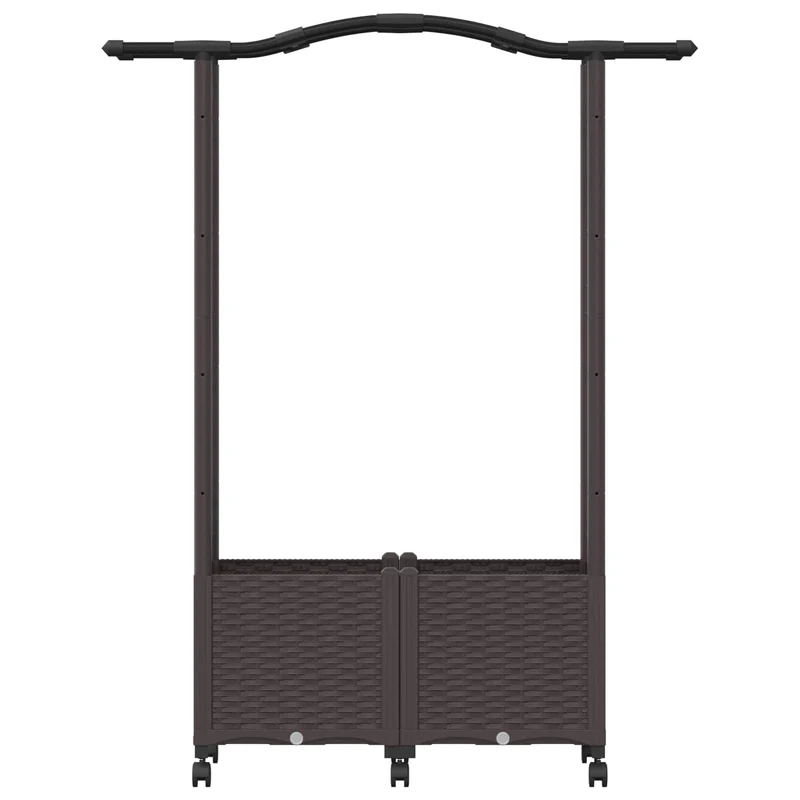 Cama Elevada Con Trellis Y Techo Marrón 125 X 40 X 144 Cm Pp