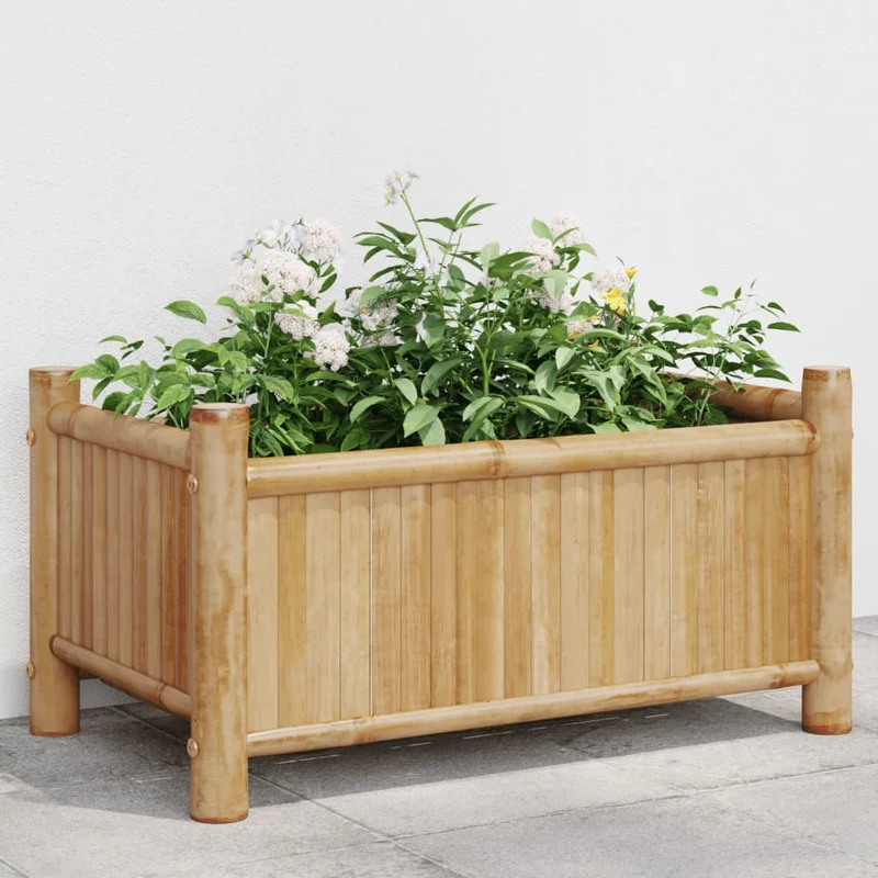 Jardinera De Bambú 50x30x25 Cm