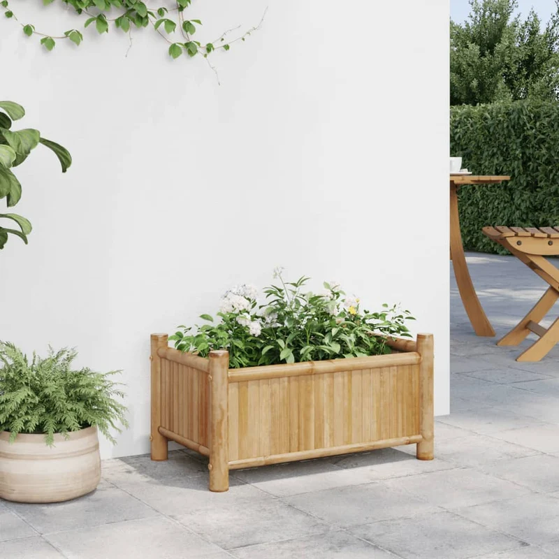 Jardinera De Bambú 50x30x25 Cm