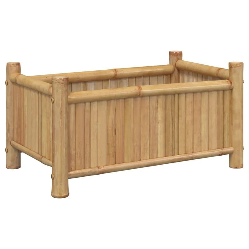 Jardinera De Bambú 50x30x25 Cm