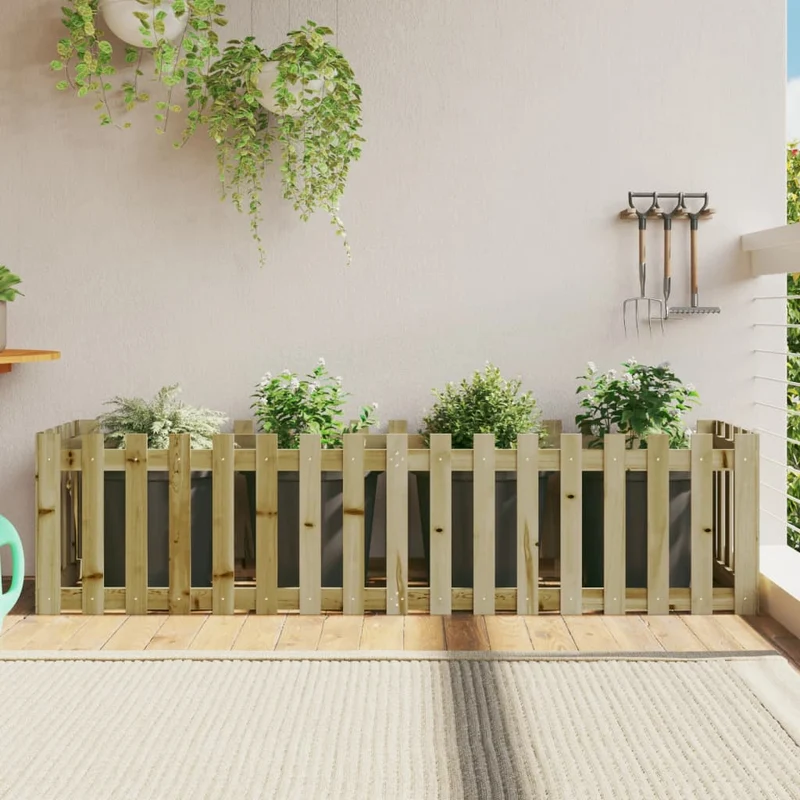 Arriate Elevado Jardín Valla Madera Impregnada Pino 200x50x50cm