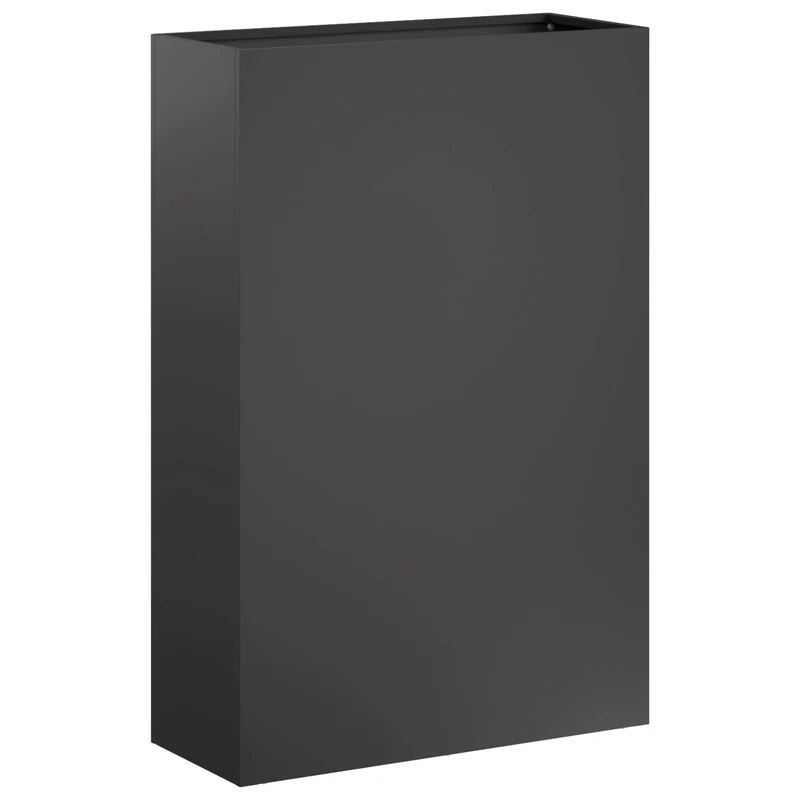 Macetero De Jardín 2 Uds. Negro 50 X 20 X 75 Cm