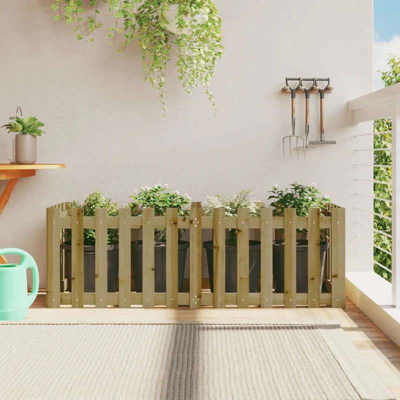 Arriate Elevado Jardín Valla Madera Impregnada Pino 150x50x50cm