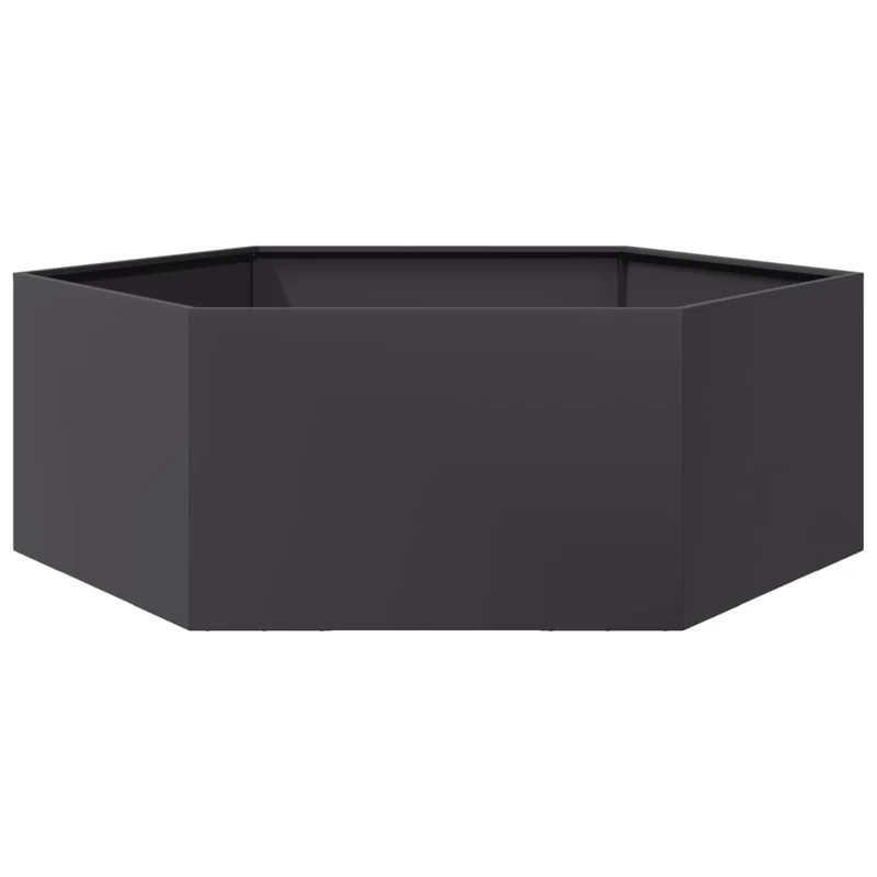 Jardinera Hexagonal Acero Negra 138x120x45 Cm