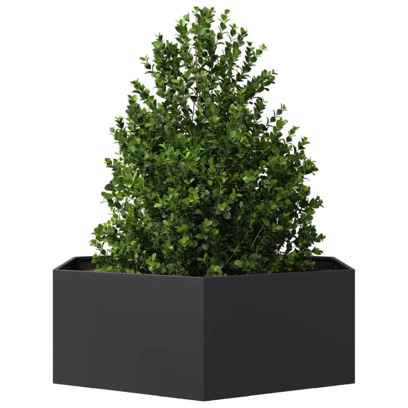 Jardinera Hexagonal Acero Negra 138x120x45 Cm