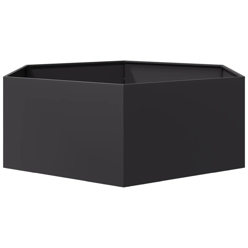 Jardinera Hexagonal Acero Negra 138x120x45 Cm