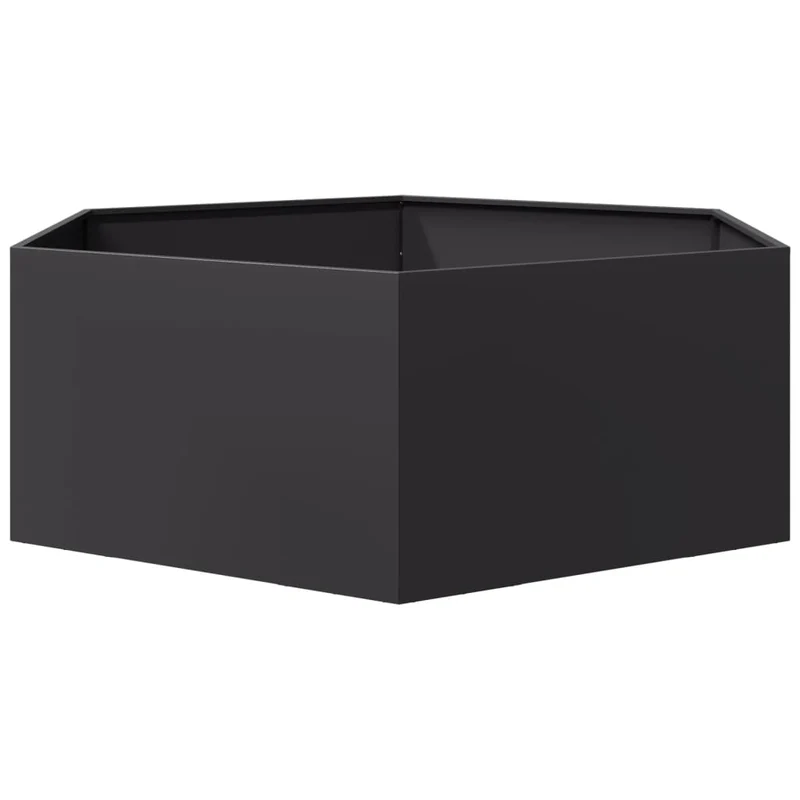 Jardinera Hexagonal Acero Negra 138x120x45 Cm
