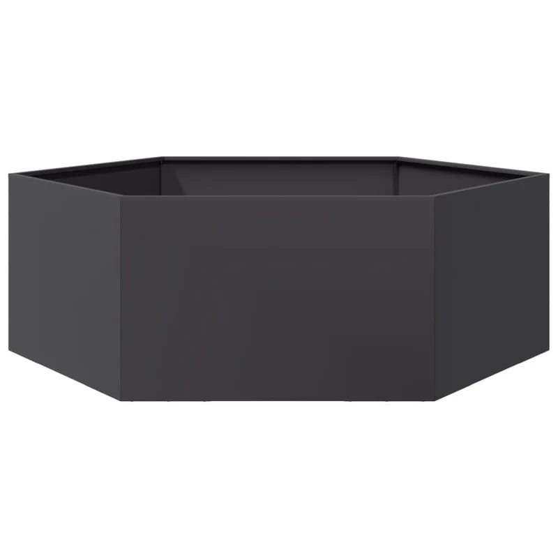 Jardinera Hexagonal Acero Negra 138x120x45 Cm