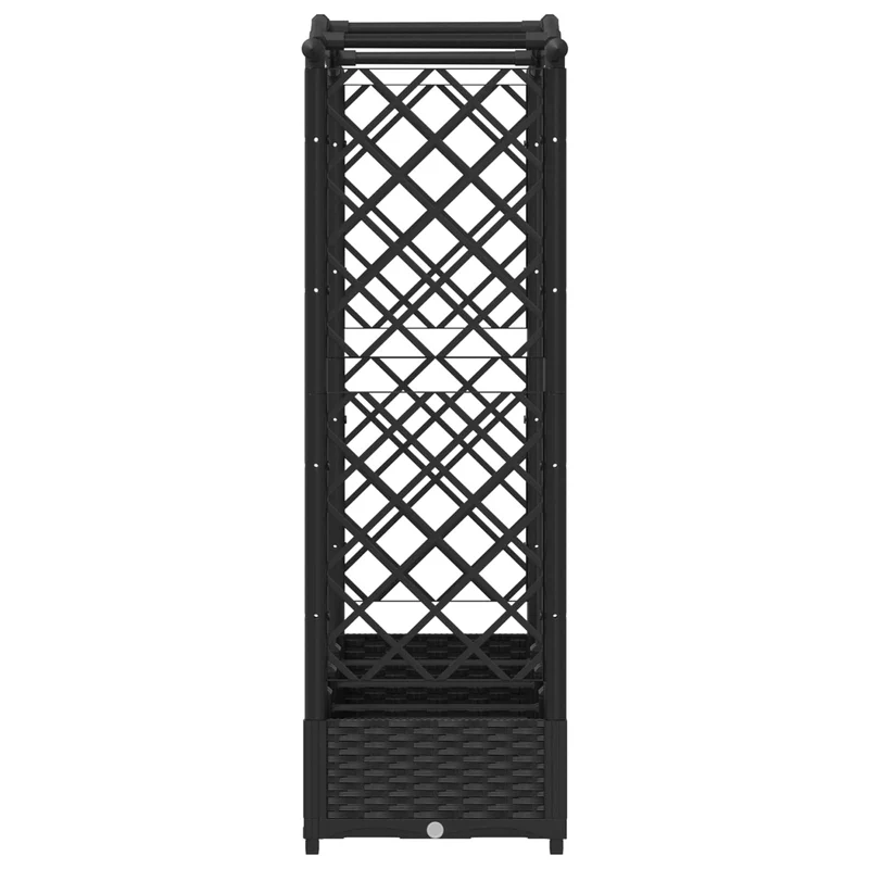 Cama Elevada Con Trellis Y Techo Negro 207 X 40 X 123 Cm Pp