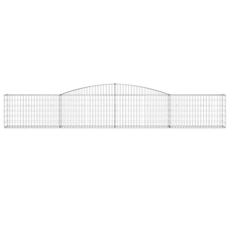 Cestas De Gaviones 6 Uds Forma De Arco Hierro 400x30x60/80 Cm