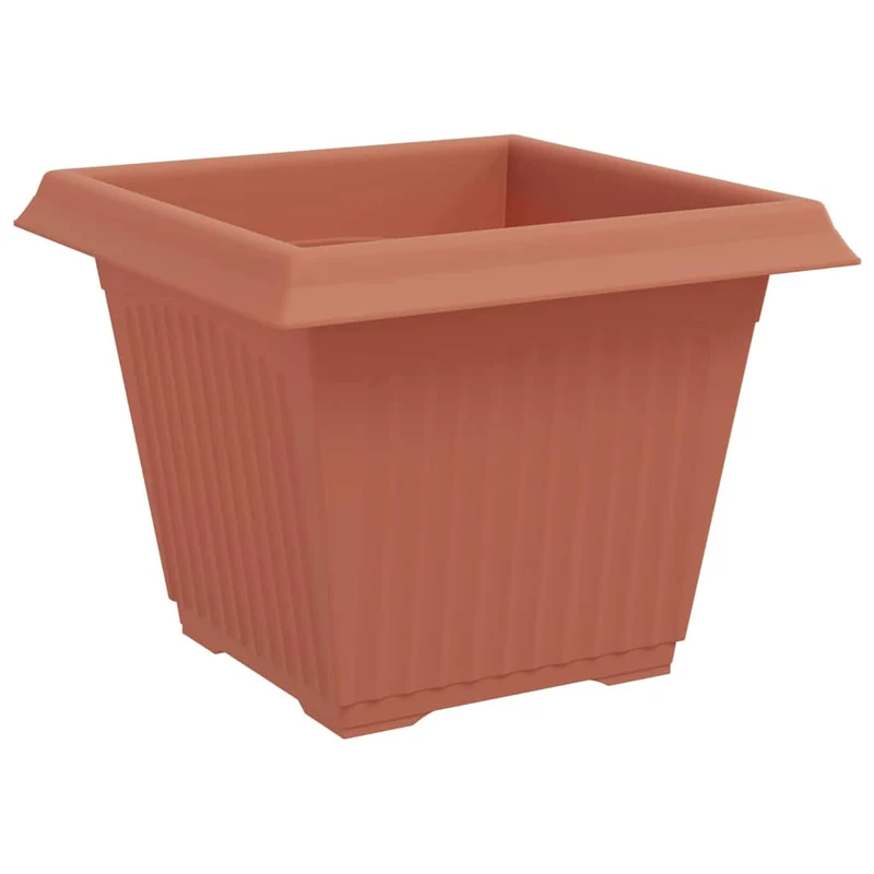 Maceta Cuadrada Para Flores 24 Uds. Rojo Ladrillo Plástico