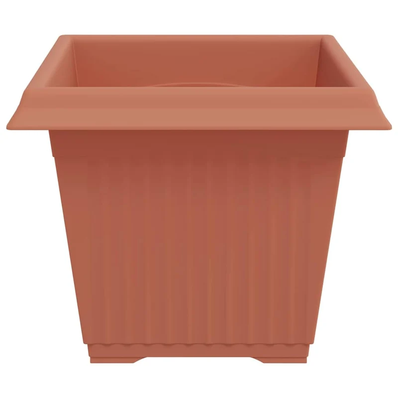 Maceta Cuadrada Para Flores 24 Uds. Rojo Ladrillo Plástico