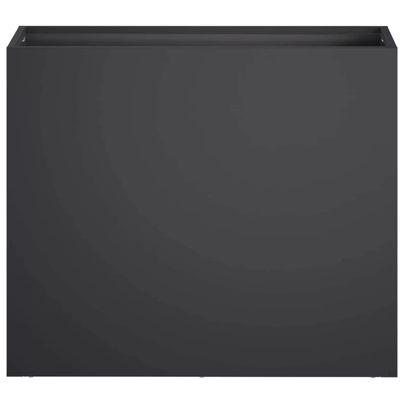 Macetero De Jardín Negro 50 X 20 X 40 Cm Acero Laminado En Frío