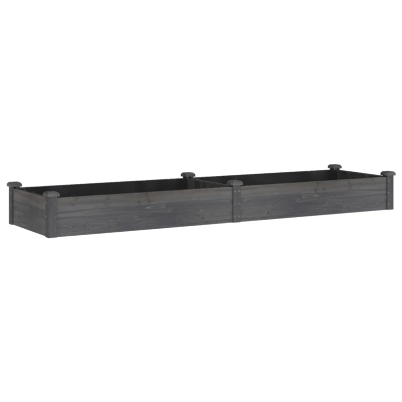 Jardinera Arriate Con Forro Madera Abeto Gris 240x60x25 Cm
