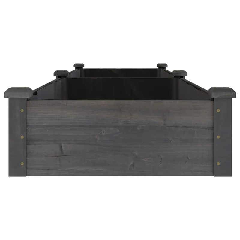 Jardinera Arriate Con Forro Madera Abeto Gris 240x60x25 Cm