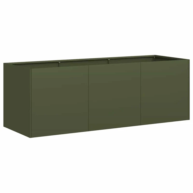 Jardinera De Acero Laminado En Frío Verde Oliva 120x40x40 Cm