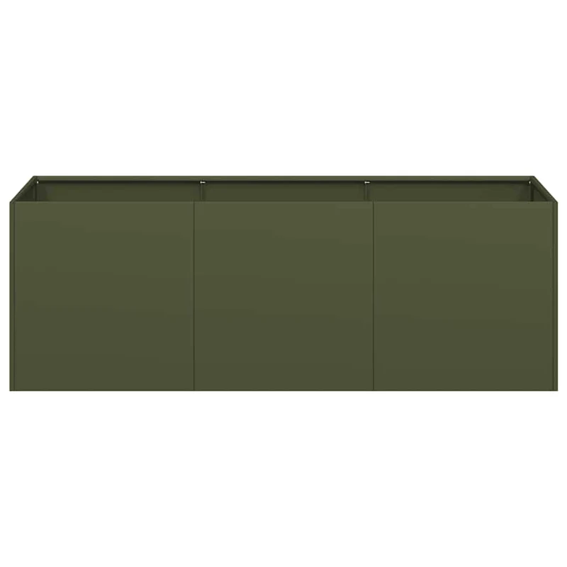Jardinera De Acero Laminado En Frío Verde Oliva 120x40x40 Cm