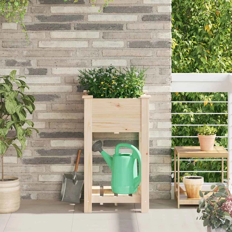 Macetero De Jardín Beige 45 X 45 X 76,5 Cm