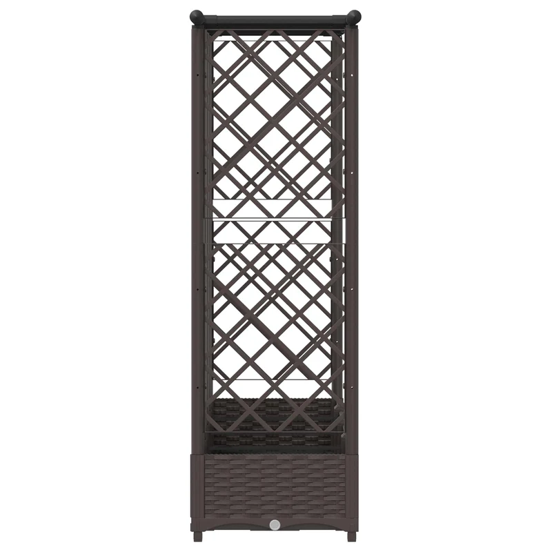 Cama Elevada Con Trellis Y Techo Marrón 202,5 X 40 X 121 Cm Pp