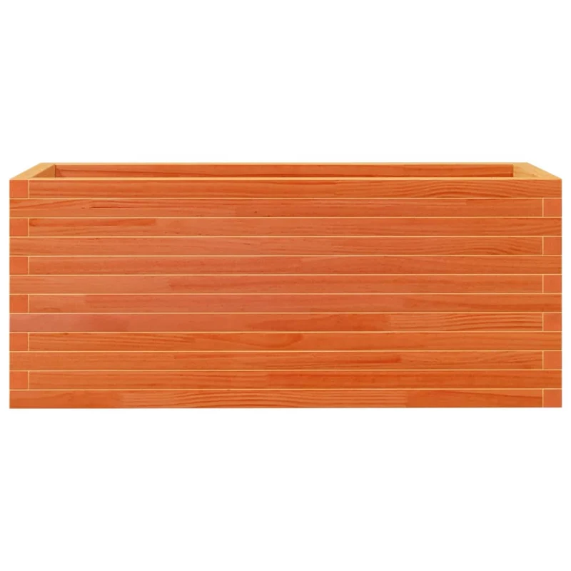 Jardinera De Madera Maciza De Pino Marrón Cera 110x40x45,5 Cm