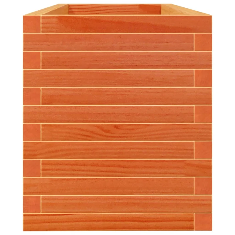 Jardinera De Madera Maciza De Pino Marrón Cera 110x40x45,5 Cm