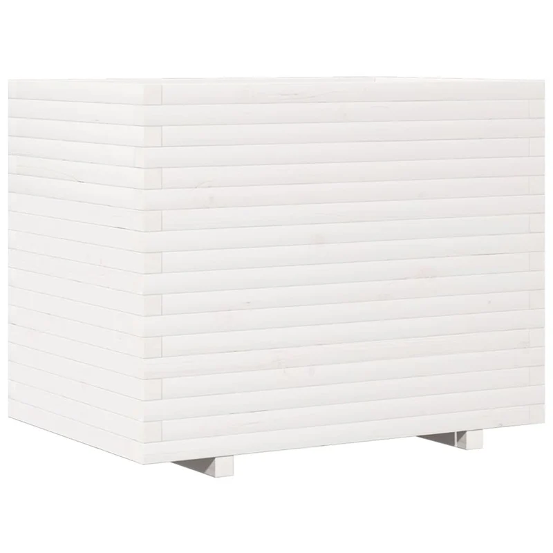 Jardinera Madera Maciza De Pino Blanco 90x60x72,5 Cm