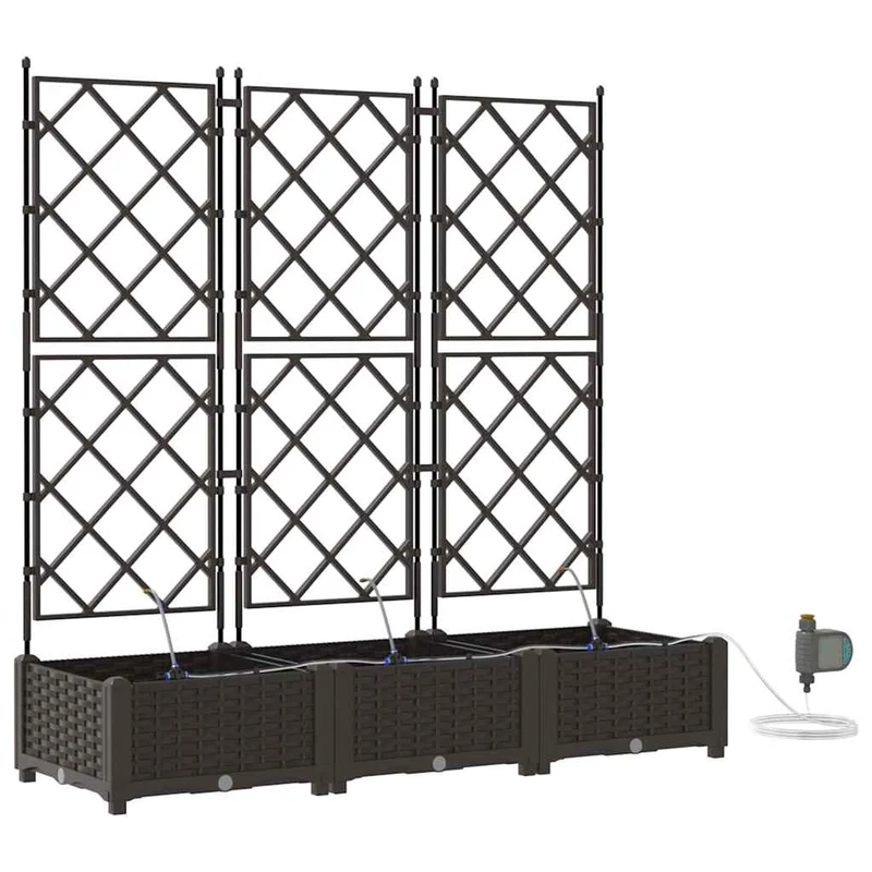 Macetero De Jardín 3 Uds. Marrón 120 X 40 X 126 Cm Pp