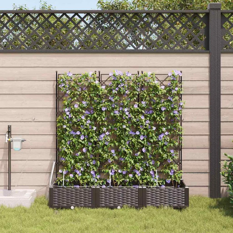 Macetero De Jardín 3 Uds. Marrón 120 X 40 X 126 Cm Pp