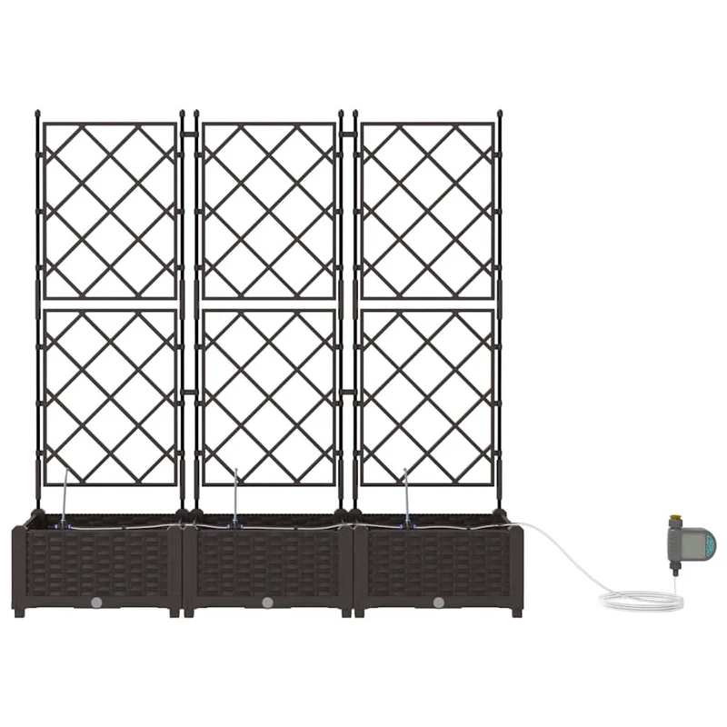 Macetero De Jardín 3 Uds. Marrón 120 X 40 X 126 Cm Pp