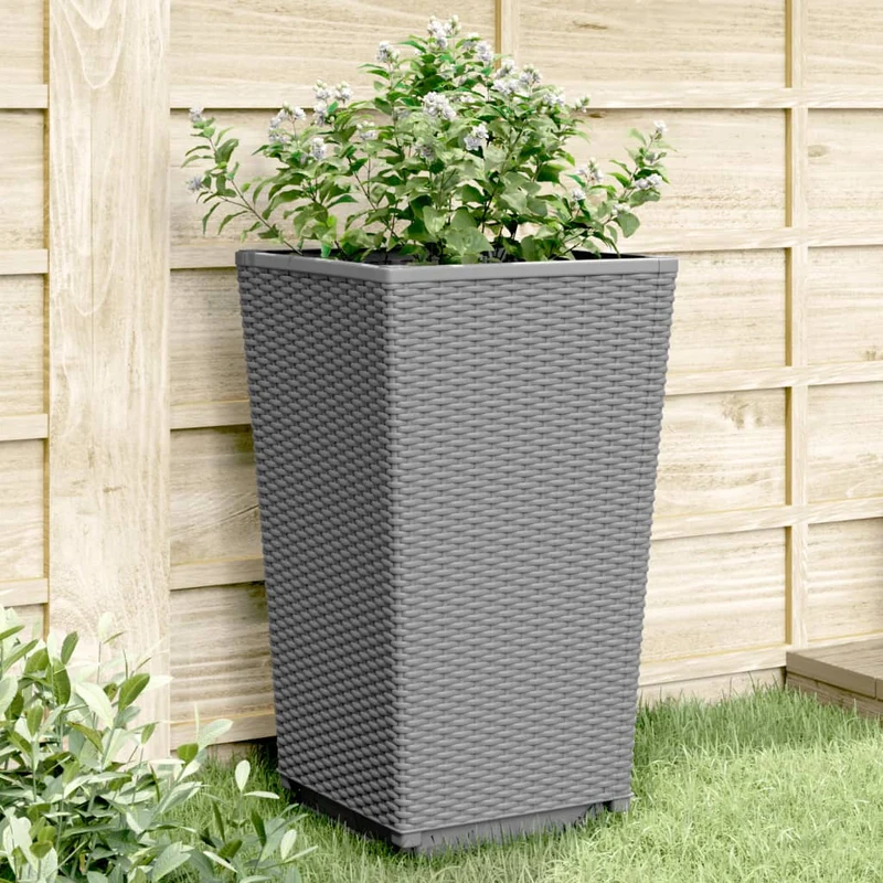 Jardineras 4 Unidades Pp Gris Claro 32,5x32,5x57 Cm