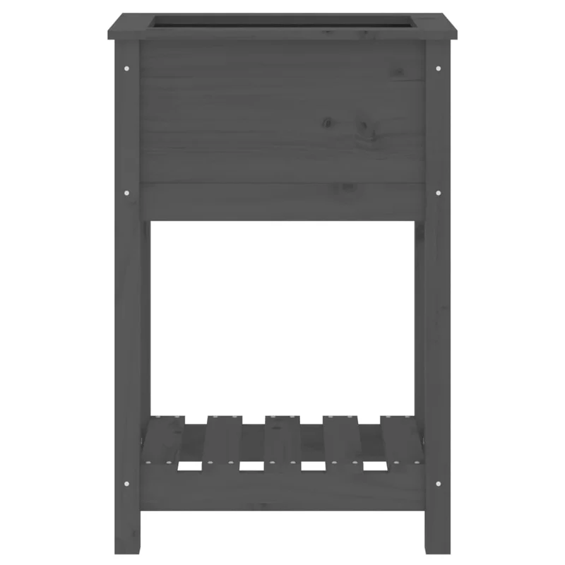 Jardinera De Madera Maciza De Pino Gris 54x34,5x81 Cm