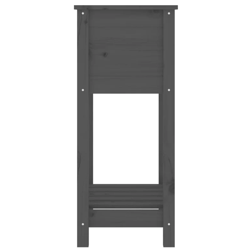 Jardinera De Madera Maciza De Pino Gris 54x34,5x81 Cm