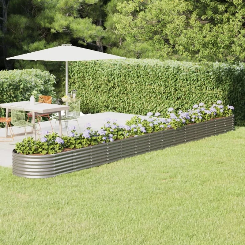 Jardinera Arriate Acero Galvanizado Plata 620x80x36 Cm