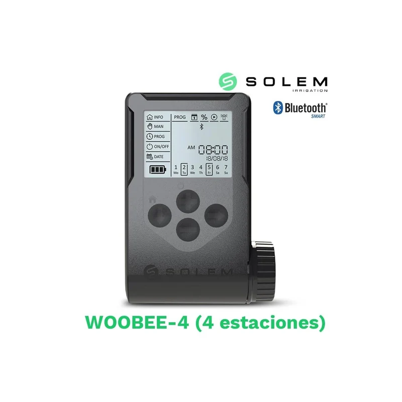 Programador Solem Woobee 4 Estaciones (batería/pantalla/bluetooth) - Control Práctico De Riego