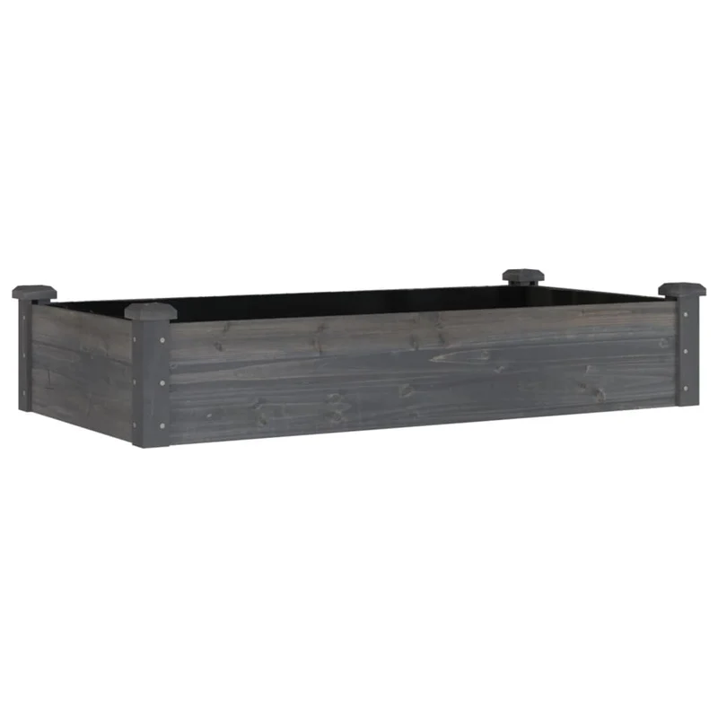 Jardinera Arriate Forro Madera Maciza Abeto Gris 120x60x25 Cm