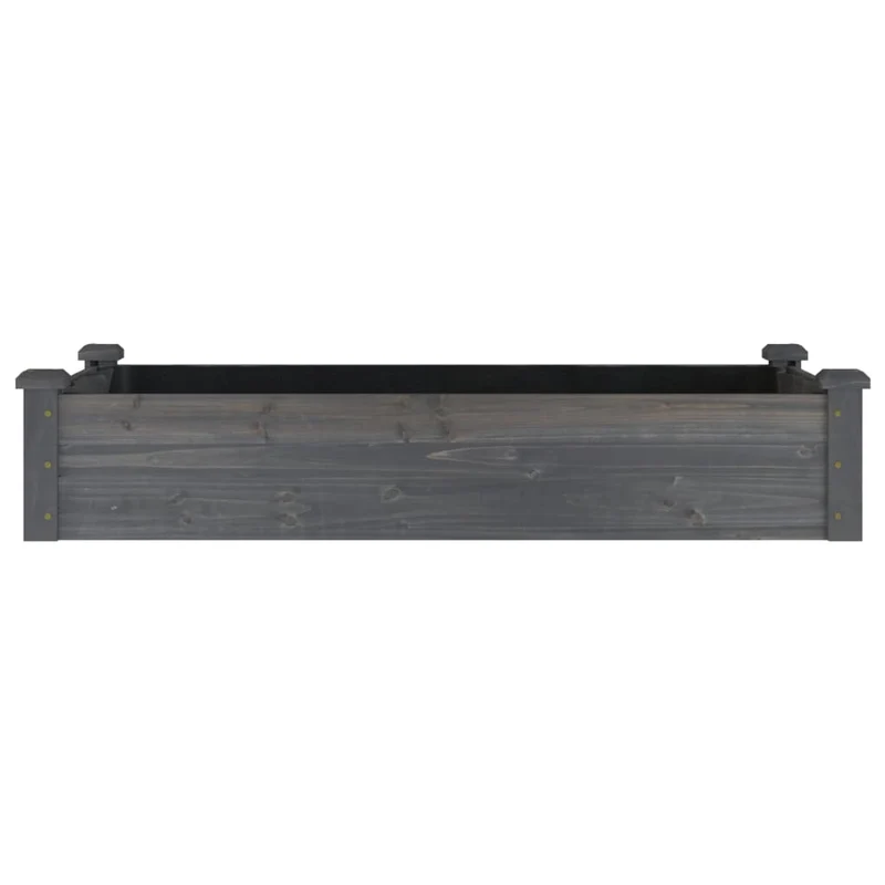 Jardinera Arriate Forro Madera Maciza Abeto Gris 120x60x25 Cm