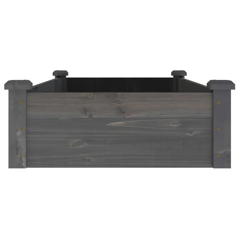 Jardinera Arriate Forro Madera Maciza Abeto Gris 120x60x25 Cm