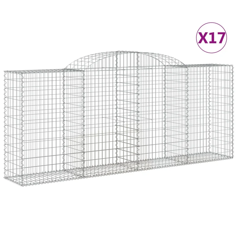 Cestas Gaviones 17 Uds Forma De Arco Hierro 300x50x120/140 Cm