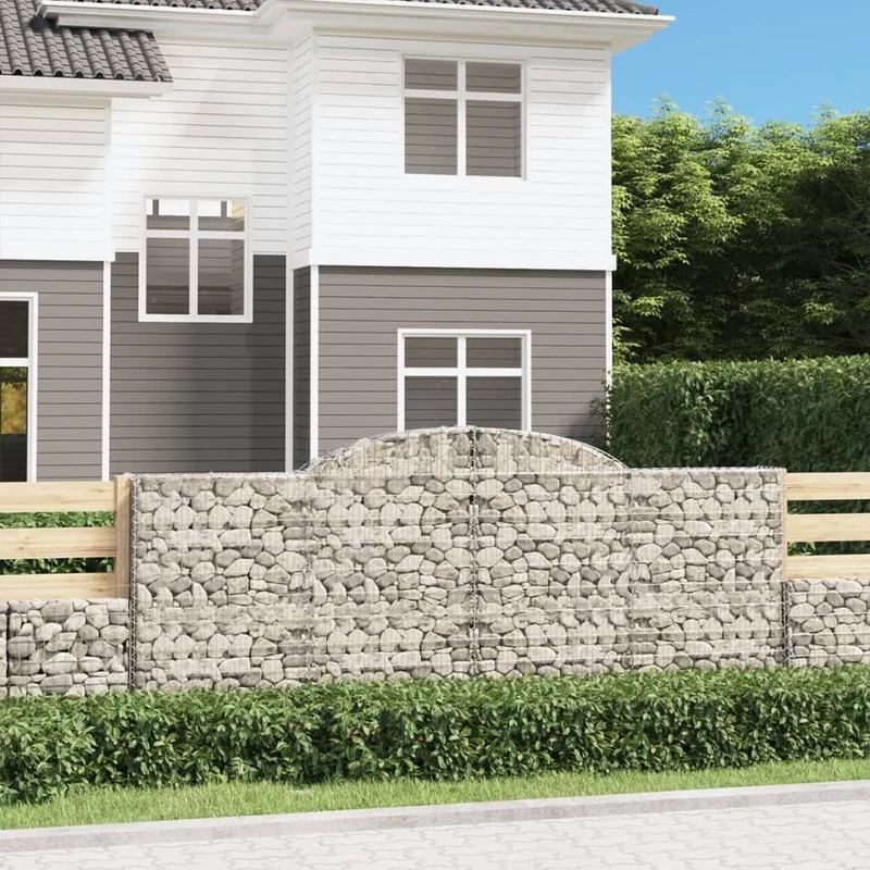 Cestas Gaviones 17 Uds Forma De Arco Hierro 300x50x120/140 Cm