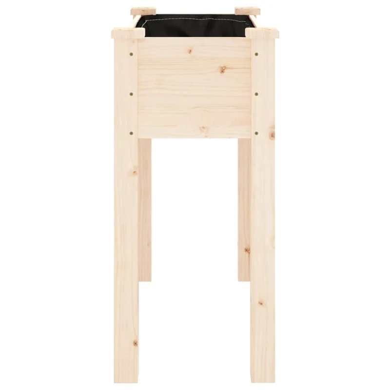 Jardinera Con Forro Interior Madera Maciza De Abeto 71x37x76 Cm